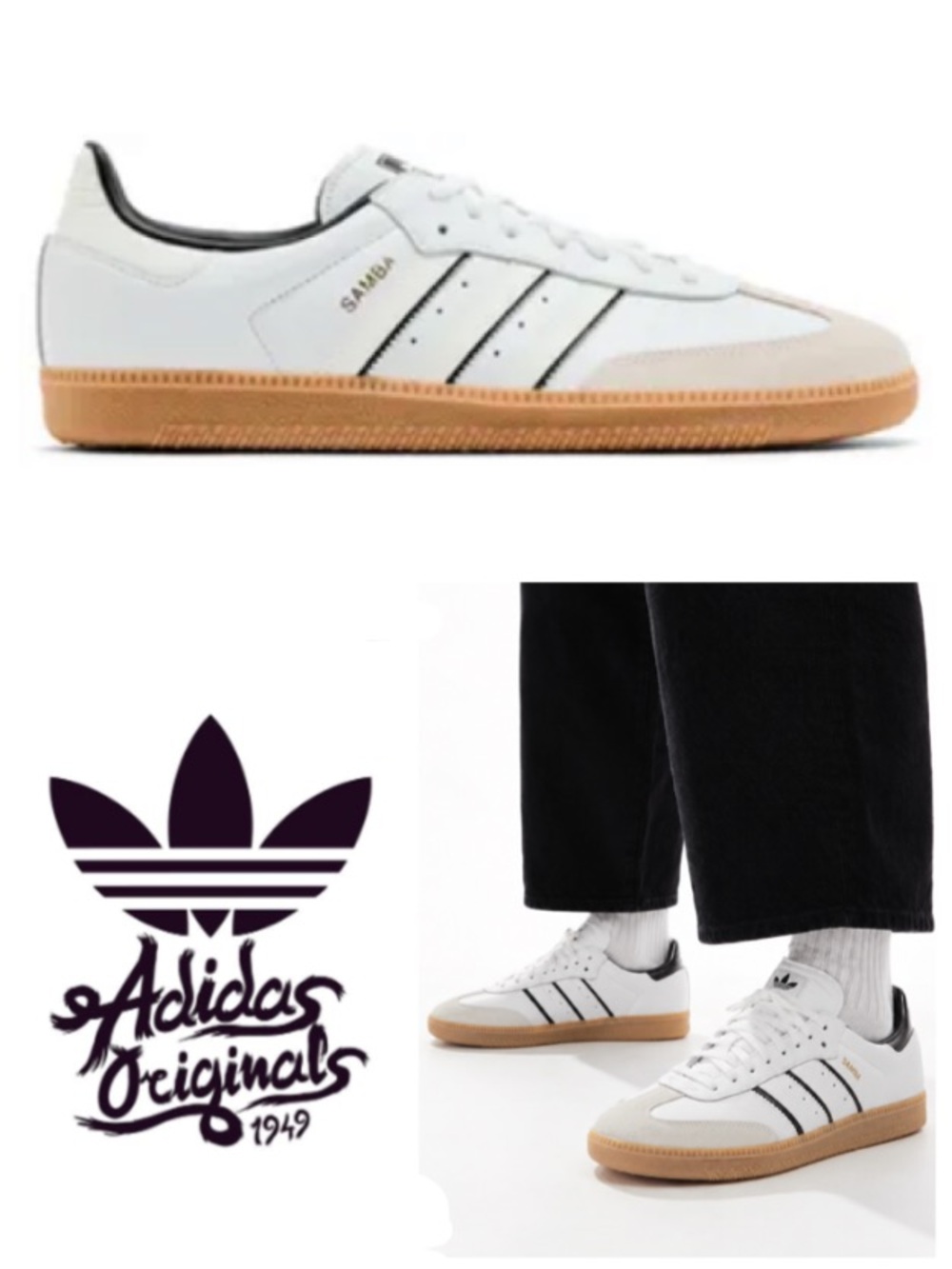 NEW! adidas Samba OG 'Two Tone Stripes - Black' (42)